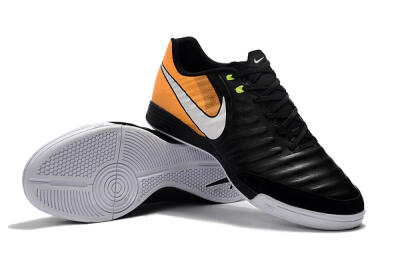 Nike Tiempo Ligera 4 IC Indoor & Futsal Soccer Shoes - Black/Orange/White