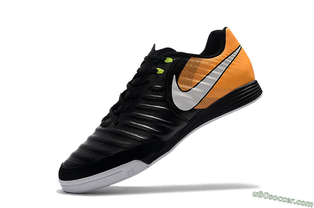 Nike Tiempo Ligera 4 IC Indoor & Futsal Soccer Shoes - Black/Orange/White 8