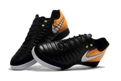 Nike Tiempo Ligera 4 IC Indoor & Futsal Soccer Shoes - Black/Orange/White