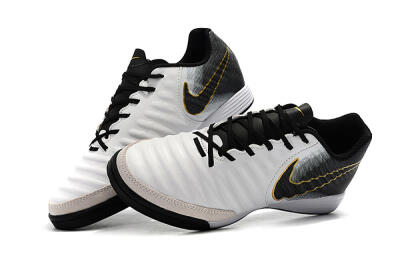 Nike Tiempo Ligera 4 IC Indoor & Futsal Soccer Shoes - White/Black/Gold