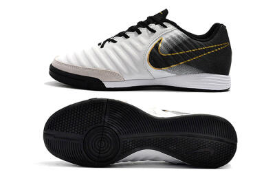 Nike Tiempo Ligera 4 IC Indoor & Futsal Soccer Shoes - White/Black/Gold