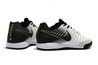 Nike Tiempo Ligera 4 IC Indoor & Futsal Soccer Shoes - White/Black/Gold
