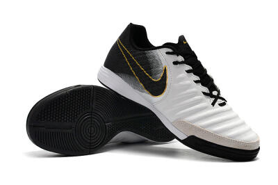 Nike Tiempo Ligera 4 IC Indoor & Futsal Soccer Shoes - White/Black/Gold