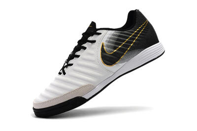 Nike Tiempo Ligera 4 IC Indoor & Futsal Soccer Shoes - White/Black/Gold
