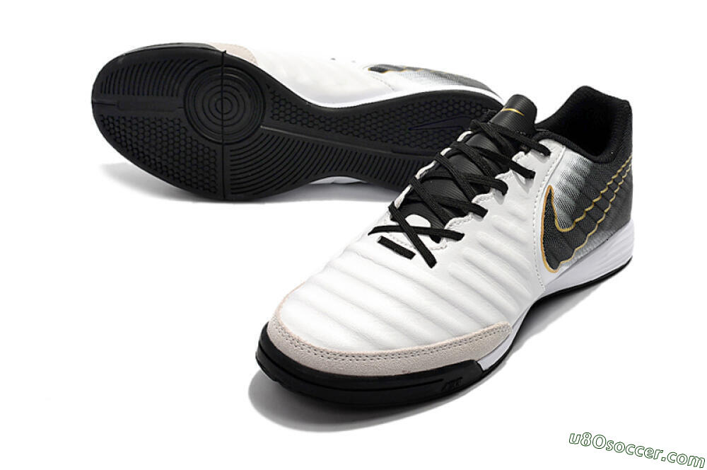 Nike Tiempo Ligera 4 IC Indoor & Futsal Soccer Shoes - White/Black/Gold 3