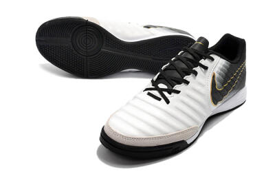 Nike Tiempo Ligera 4 IC Indoor & Futsal Soccer Shoes - White/Black/Gold