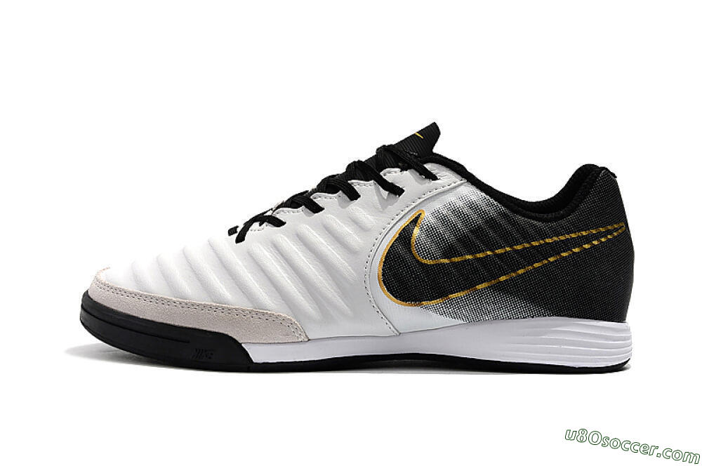 Nike Tiempo Ligera 4 IC Indoor & Futsal Soccer Shoes - White/Black/Gold 2