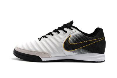 Nike Tiempo Ligera 4 IC Indoor & Futsal Soccer Shoes - White/Black/Gold