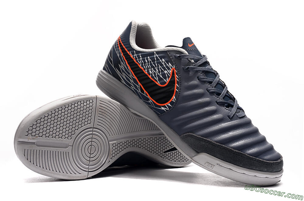 Nike Tiempo Ligera 4 IC Indoor & Futsal Soccer Shoes - Grey/Red/Black 4