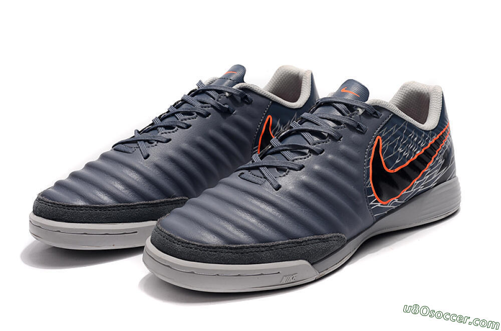 Nike Tiempo Ligera 4 IC Indoor & Futsal Soccer Shoes - Grey/Red/Black 5