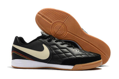 Nike Tiempo Ligera 4 10R IC Indoor & Futsal Soccer Shoes - Black/Beige/Brown