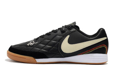 Nike Tiempo Ligera 4 10R IC Indoor & Futsal Soccer Shoes - Black/Beige/Brown