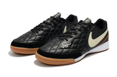 Nike Tiempo Ligera 4 10R IC Indoor & Futsal Soccer Shoes - Black/Beige/Brown
