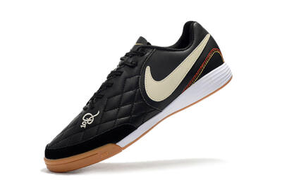 Nike Tiempo Ligera 4 10R IC Indoor & Futsal Soccer Shoes - Black/Beige/Brown
