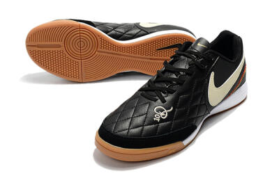 Nike Tiempo Ligera 4 10R IC Indoor & Futsal Soccer Shoes - Black/Beige/Brown