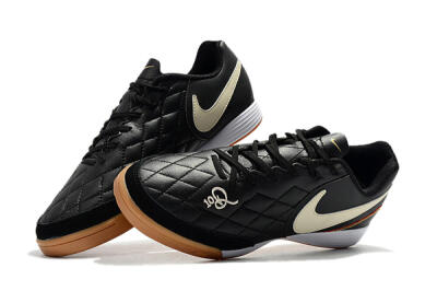 Nike Tiempo Ligera 4 10R IC Indoor & Futsal Soccer Shoes - Black/Beige/Brown