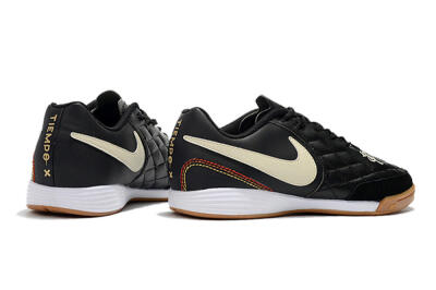 Nike Tiempo Ligera 4 10R IC Indoor & Futsal Soccer Shoes - Black/Beige/Brown