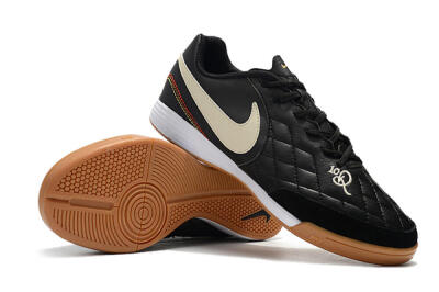 Nike Tiempo Ligera 4 10R IC Indoor & Futsal Soccer Shoes - Black/Beige/Brown
