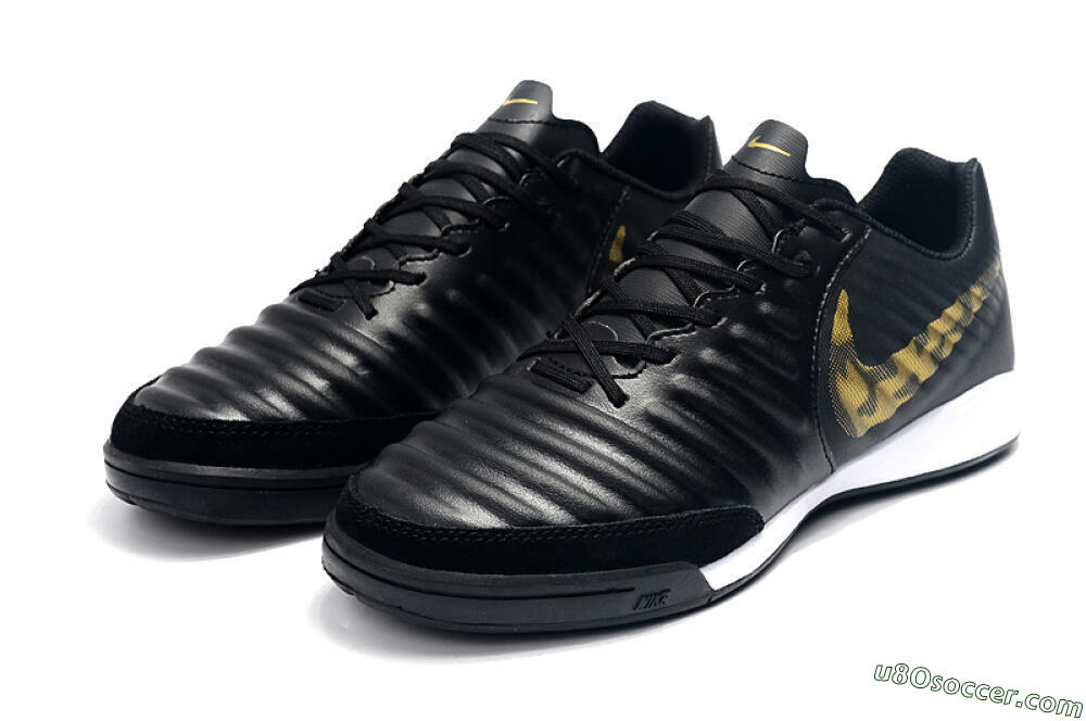 Nike Tiempo Ligera 4 IC Indoor & Futsal Soccer Shoes - Black/Gold/White 5