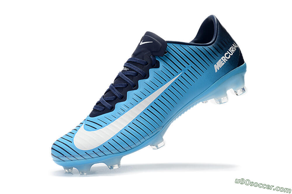 Nike Mercurial Vapor 11 FG Firm Ground Soccer Cleats - Blue/White/Black 8