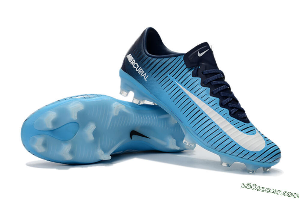 Nike Mercurial Vapor 11 FG Firm Ground Soccer Cleats - Blue/White/Black 4
