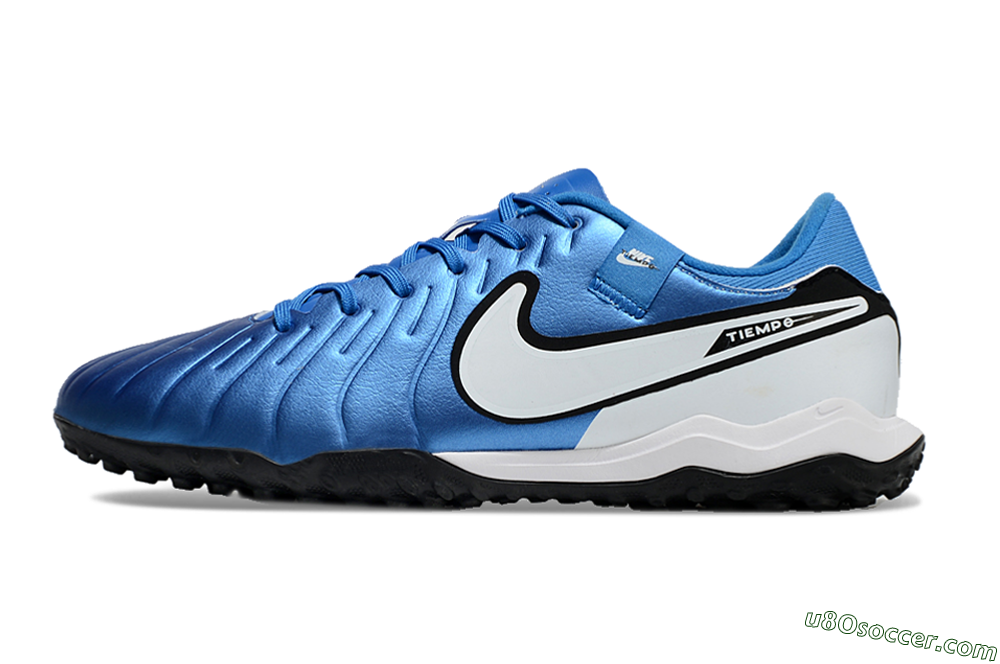 Nike Tiempo Legend 10 Academy TF Artificial Turf Soccer Shoes - Blue/White/Black 2