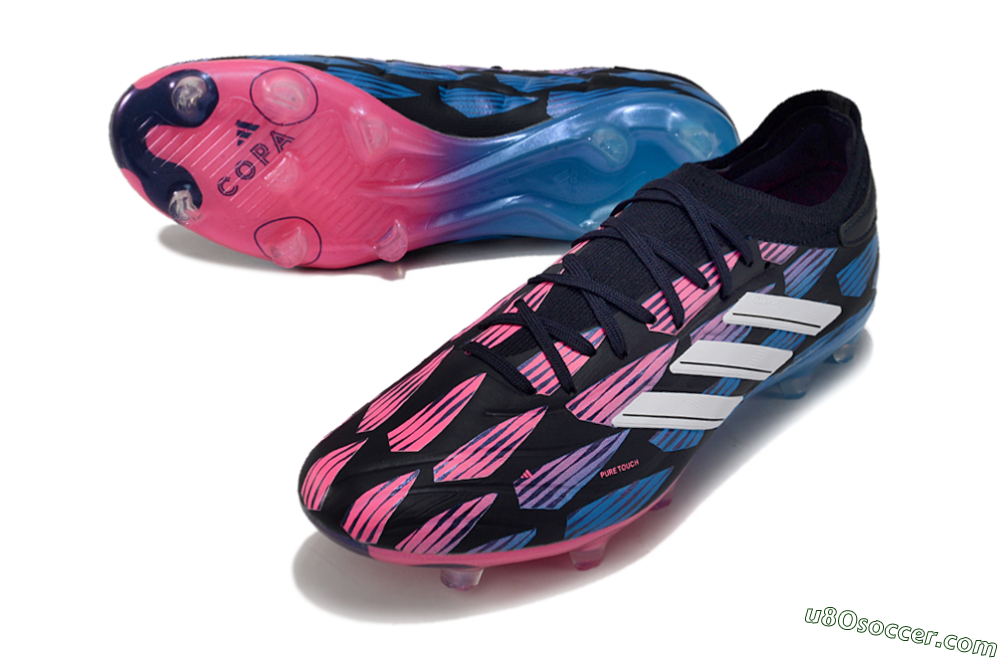 Adidas Copa Pure 2 FG Firm Ground Soccer Cleats - Black/Pink/Blue 3