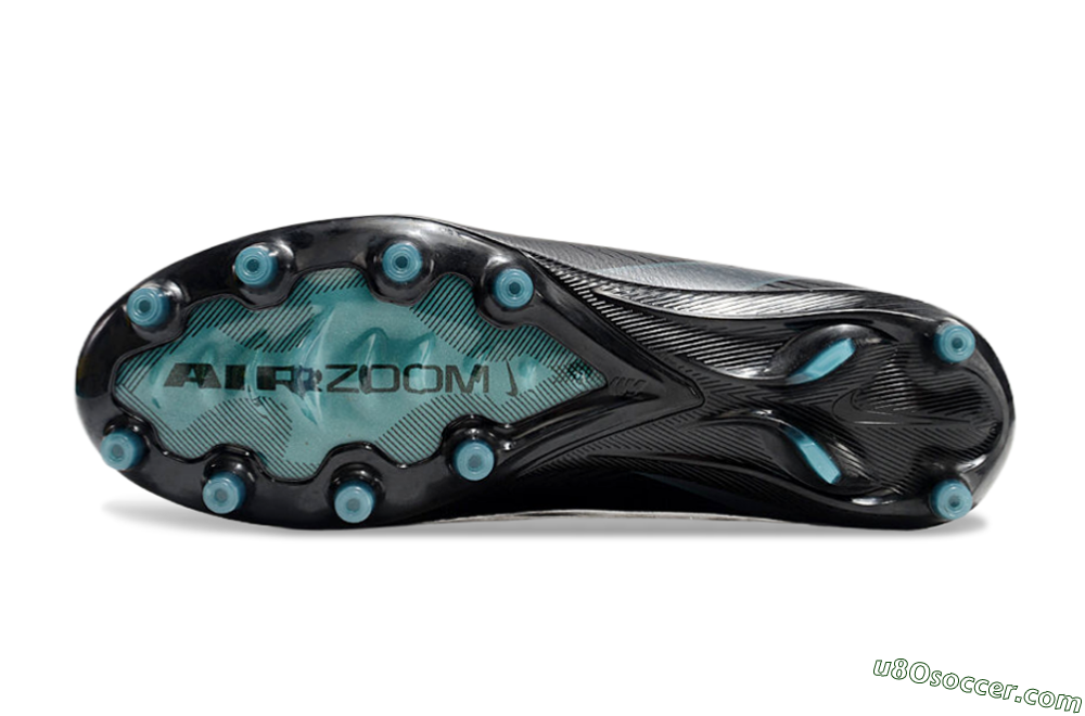 Nike Air Zoom Mercurial Vapor 16 Elite AG Artificial Grass Soccer Cleats - Black/Grey/Blue 4