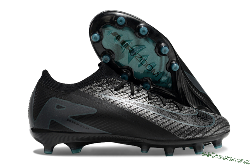 Nike Air Zoom Mercurial Vapor 16 Elite AG Artificial Grass Soccer Cleats - Black/Grey/Blue 1