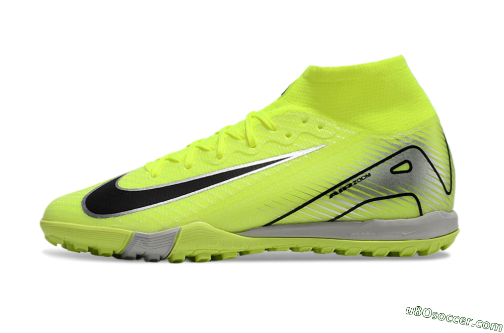Nike Air Zoom Mercurial Superfly 10 Elite TF Artificial Turf Soccer Shoes - Yellow/Silver/Black 2
