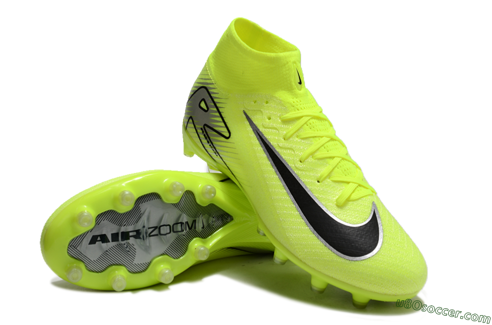 Nike Air Zoom Mercurial Superfly 10 Elite AG Artificial Grass Soccer Cleats - Yellow/Silver/Black 3