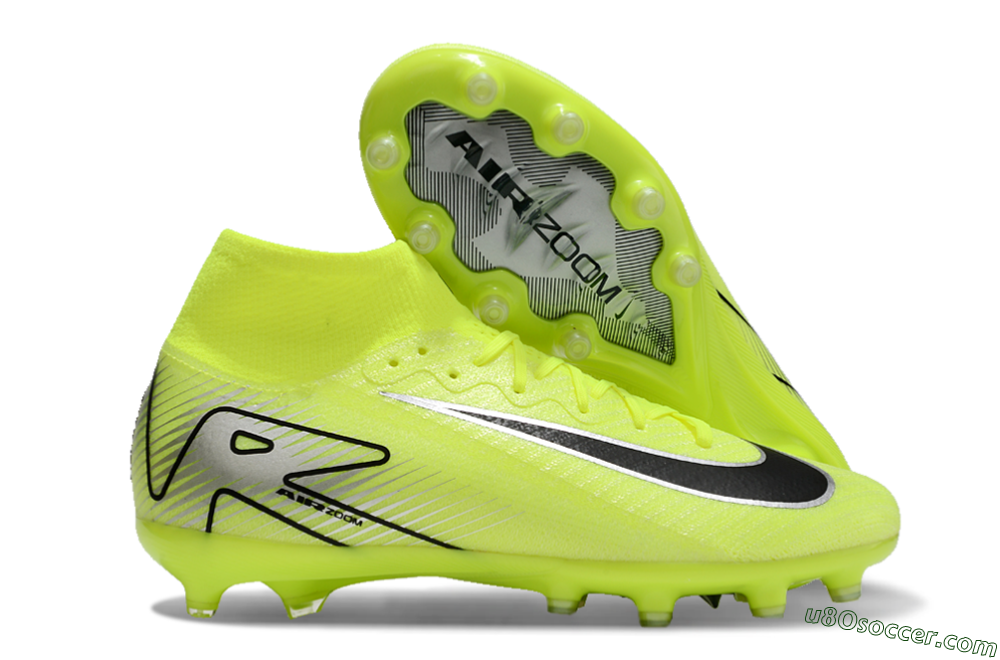 Nike Air Zoom Mercurial Superfly 10 Elite AG Artificial Grass Soccer Cleats - Yellow/Silver/Black 1