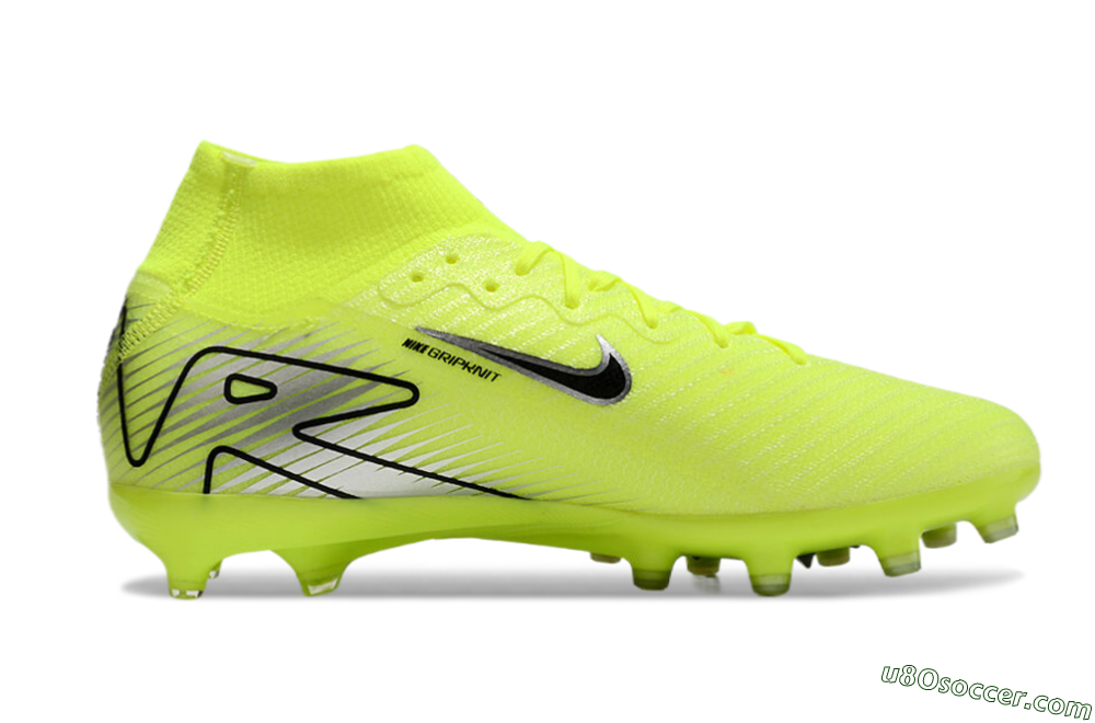 Nike Air Zoom Mercurial Superfly 10 Elite AG Artificial Grass Soccer Cleats - Yellow/Silver/Black 6