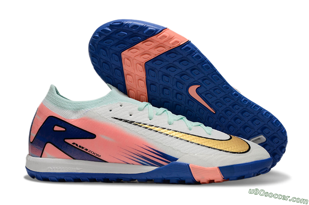 Nike Air Zoom Mercurial Vapor 16 Elite TF Artificial Turf Soccer Shoes - Jade/Pink/Blue 1