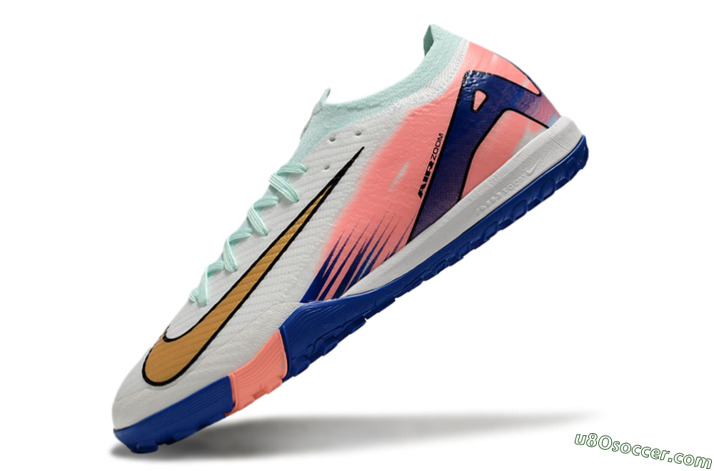 Nike Air Zoom Mercurial Vapor 16 Elite TF Artificial Turf Soccer Shoes - Jade/Pink/Blue 5