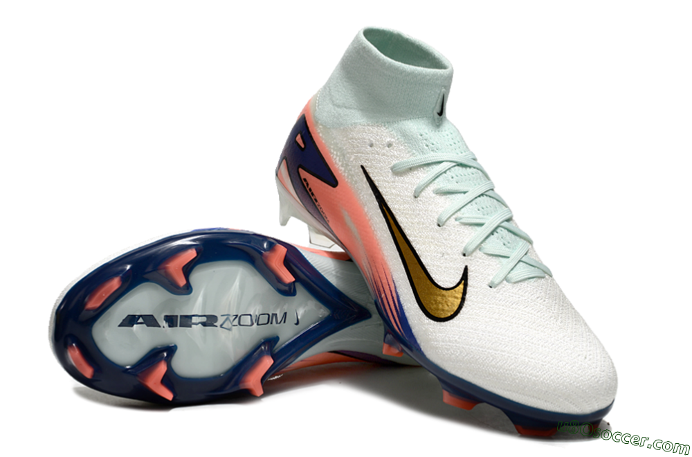 Nike Air Zoom Mercurial Superfly10 Elite FG Firm Ground Soccer Cleats - Jade/Pink/Blue 3