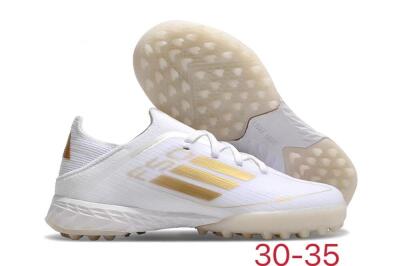 Kids Adidas F50 Elite TF Artificial Turf Soccer Shoes - White/Gold