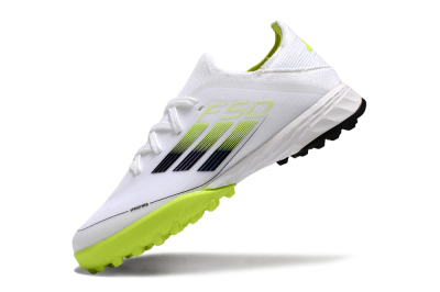 Kids Adidas F50 Elite TF Artificial Turf Soccer Shoes - White/Black/Green
