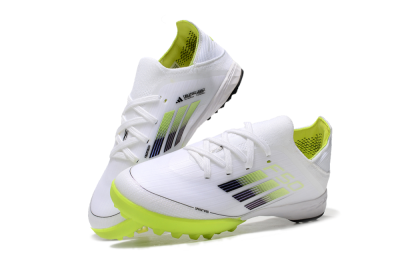 Kids Adidas F50 Elite TF Artificial Turf Soccer Shoes - White/Black/Green