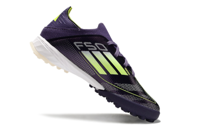 Kids Adidas F50 Elite TF Artificial Turf Soccer Shoes - Purple/Green/White
