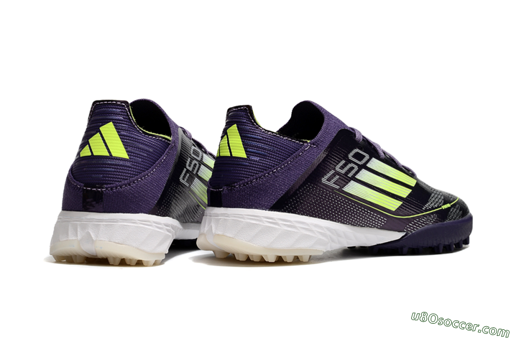 Kids Adidas F50 Elite TF Artificial Turf Soccer Shoes - Purple/Green/White 7