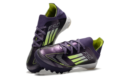 Kids Adidas F50 Elite TF Artificial Turf Soccer Shoes - Purple/Green/White