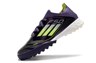 Kids Adidas F50 Elite TF Artificial Turf Soccer Shoes - Purple/Green/White