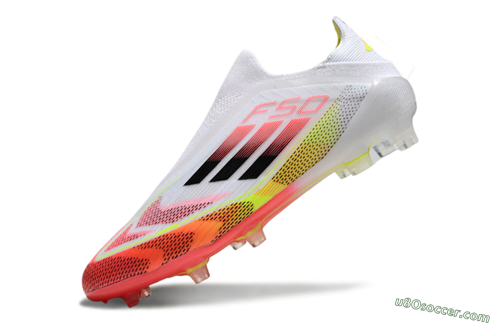 Adidas F50 Elite Laceless FG Firm Ground Soccer Cleats - White/Red/Black 5