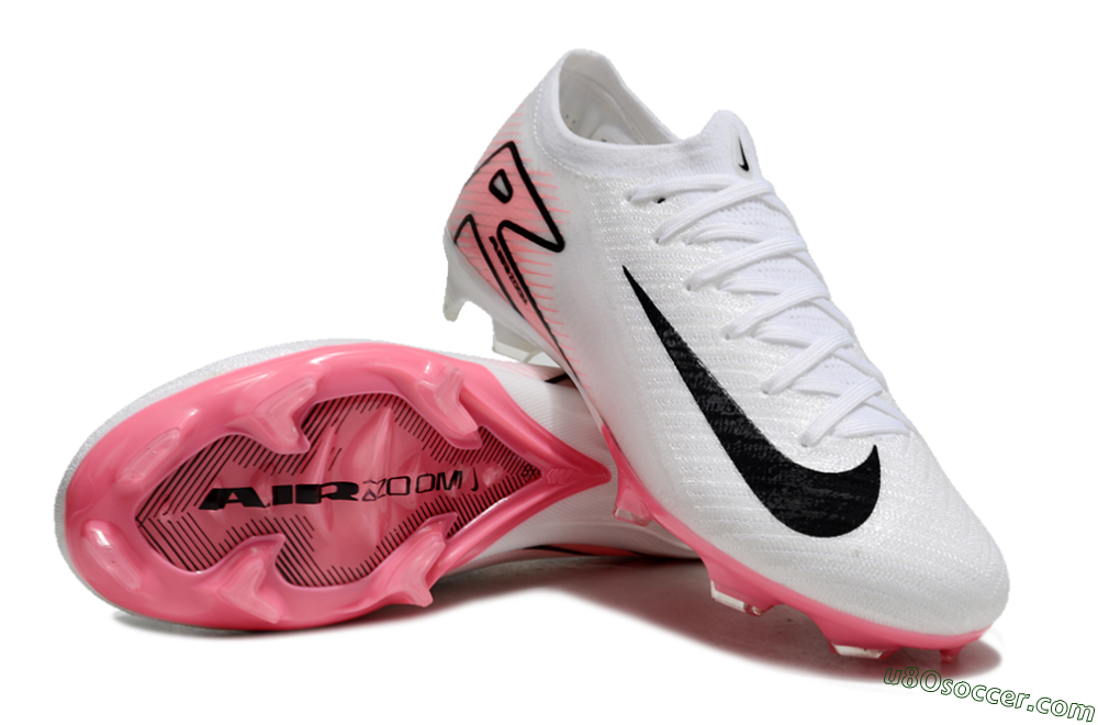 Nike Air Zoom Mercurial Vapor 16 Elite FG Firm Ground Soccer Cleats - White/Pink/Black 3