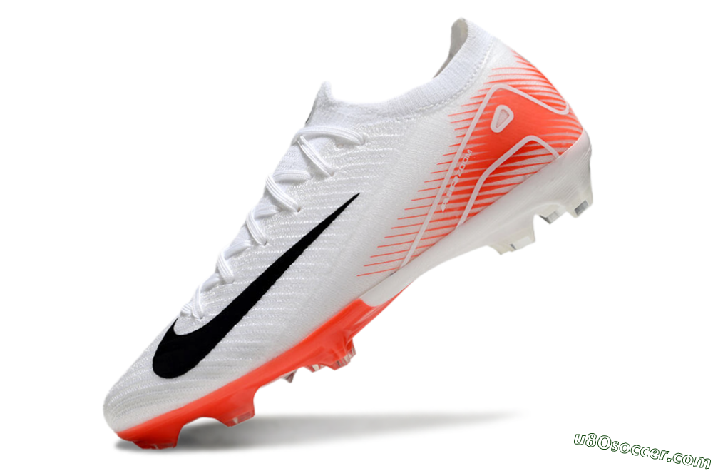 Nike Air Zoom Mercurial Vapor 16 Elite FG Firm Ground Soccer Cleats - White/Orange/Black 5