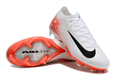 Nike Air Zoom Mercurial Vapor 16 Elite FG Firm Ground Soccer Cleats - White/Orange/Black