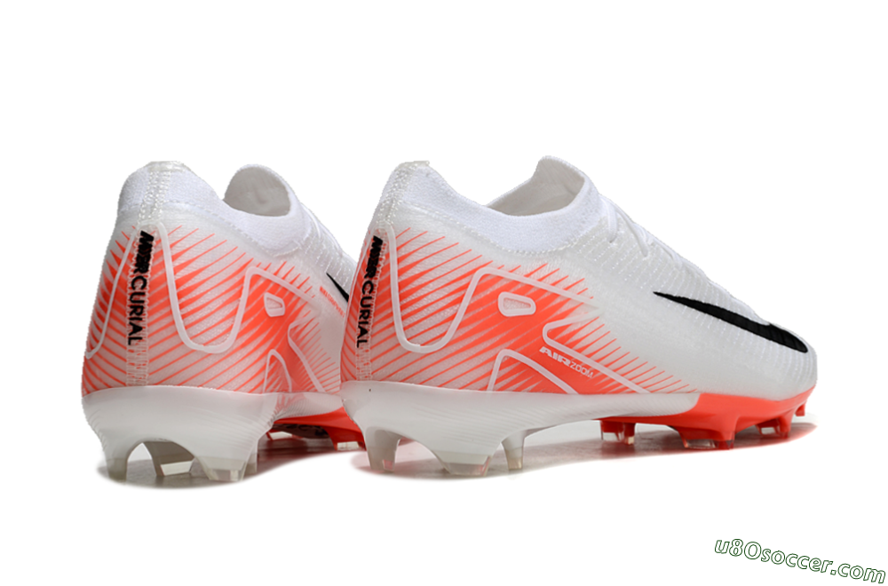 Nike Air Zoom Mercurial Vapor 16 Elite FG Firm Ground Soccer Cleats - White/Orange/Black 6