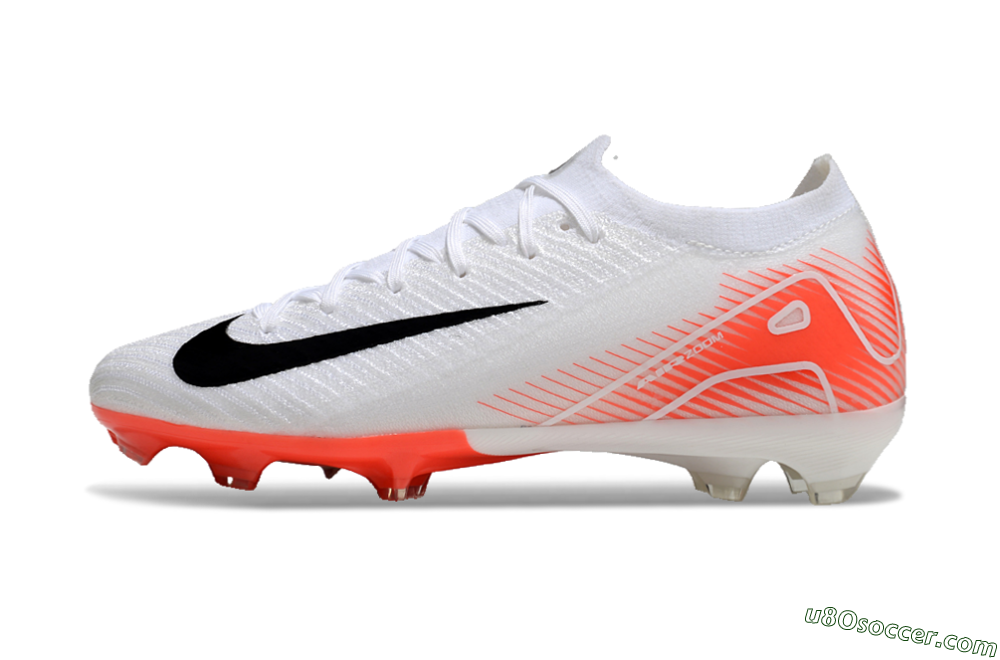 Nike Air Zoom Mercurial Vapor 16 Elite FG Firm Ground Soccer Cleats - White/Orange/Black 2