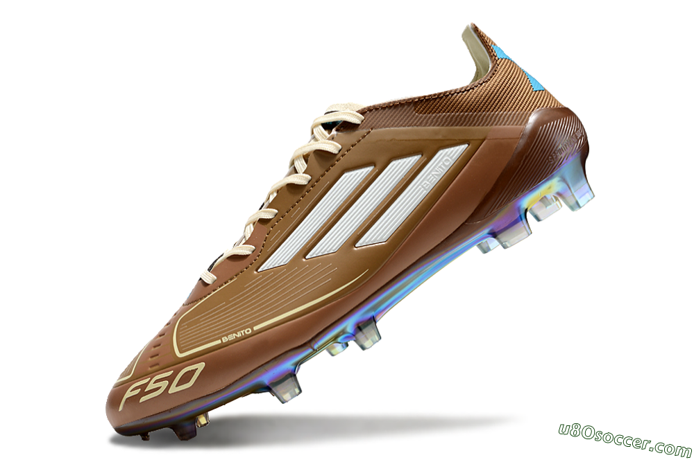Adidas F50 Elite FG Firm Ground Soccer Cleats - Brown/White/Gold 5
